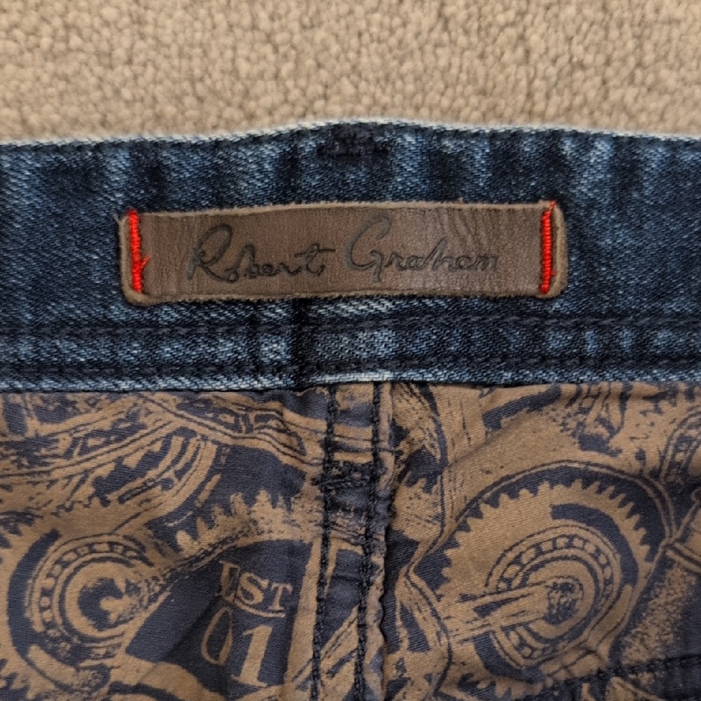 Robert Graham Blue Patterned Jeans